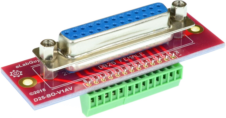 DB25 Female Printer Port vertical connector Breakout Board